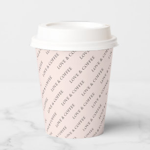 Einfaches Rosa Minimal Muster mit individuellem Te Pappbecher
