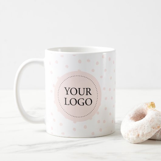 Einfaches, rosa-minimales Firmenlogo Kaffeetasse (Mit Donut)