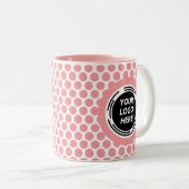 Einfaches, rosa-minimales Firmenlogo Zweifarbige Tasse (VorderseiteRechts)