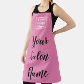 Einfaches Rosa mit Salonname und Ihrem Logo hier Schürze (InSitu)