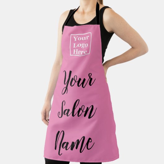 Einfaches Rosa mit Salonname und Ihrem Logo hier Schürze (InSitu)