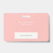 Einfaches Rosa-Mitarbeiter-Foto-ID-Logo-Barcode Ausweis (Rückseite)