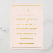 Einfaches Rosa Monogramm Elegante Hochzeit
