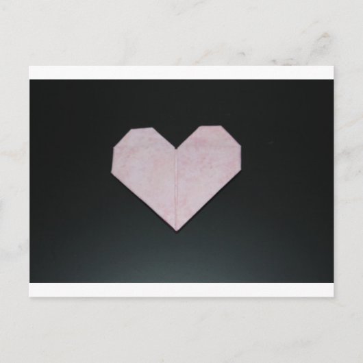 einfaches rosa Origami Postkarte (Vorderseite)