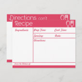 Einfaches rosa Rezept ohne Linie Postkarte (Vorne/Hinten)