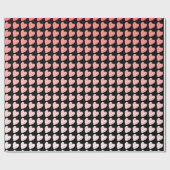 Einfaches rosa Schwarzes Herzmuster Girlandel Must Geschenkpapier (Flach)