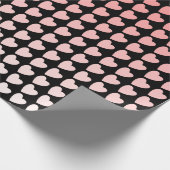 Einfaches rosa Schwarzes Herzmuster Girlandel Must Geschenkpapier (Ecke)