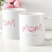 Einfaches rosa Skript Herz Süße Mama Gegründet Kaffeetasse