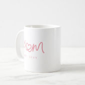 Einfaches rosa Skript Herz Süße Mama Gegründet Kaffeetasse (Vorderseite Links)