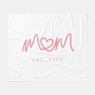 Einfaches rosa Skript Herz süße neue Mutter etabli Fleecedecke