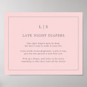 Einfaches rosa Spätspätspülung Windeln Baby Duschs Poster (Vorne)