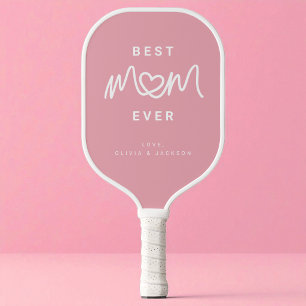 Einfaches Rosa Süßes Herz Schriftzug Modern Beste  Pickleball Schläger