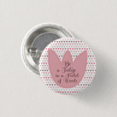 Einfaches rosa Tulip-Muster Button (Vorne & Hinten)