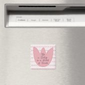 Einfaches rosa Tulip-Muster Magnet (In Situ (Geschirrspüler))