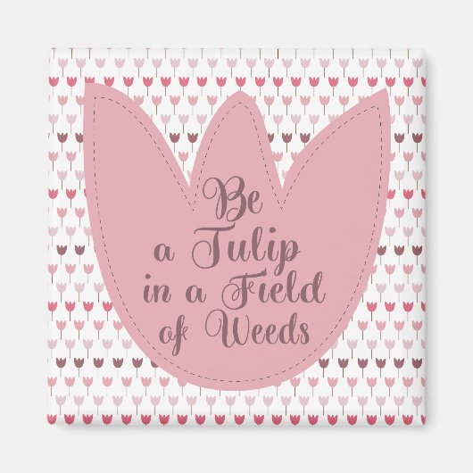 Einfaches rosa Tulip-Muster Magnet (Vorne)