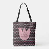 Einfaches rosa Tulip-Muster mit dunklem Hintergrun Tasche (Rückseite)