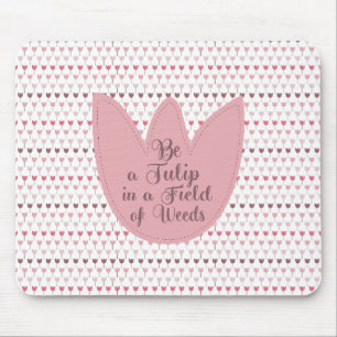 Einfaches rosa Tulip-Muster Mousepad