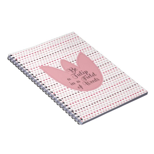Einfaches rosa Tulip-Muster Notizblock (Rechte Seite)