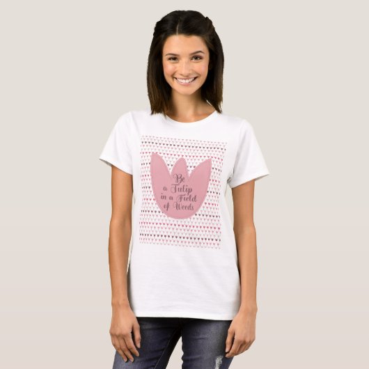 Einfaches rosa Tulip-Muster T-Shirt (Vorne ganz)