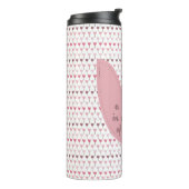 Einfaches rosa Tulip-Muster Thermosbecher (Nach links gedreht)