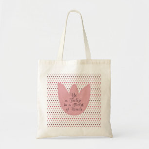 Einfaches rosa Tulip-Muster Tragetasche