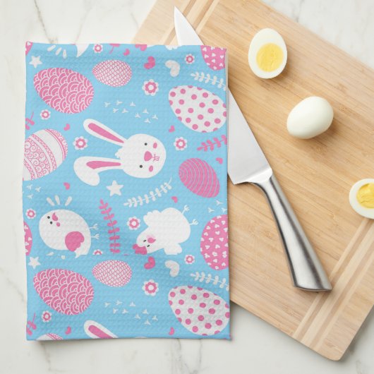 Einfaches rosa und blaues geschirrtuch (Viertel Falte)