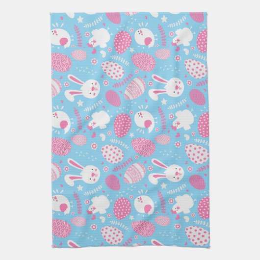 Einfaches rosa und blaues geschirrtuch (Vertikal)