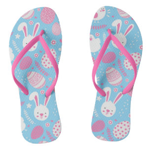 Einfaches rosa und blaues Ostern-Muster drehen Badesandalen