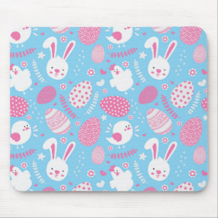 Einfaches rosa und blaues Ostern-Muster Mousepad