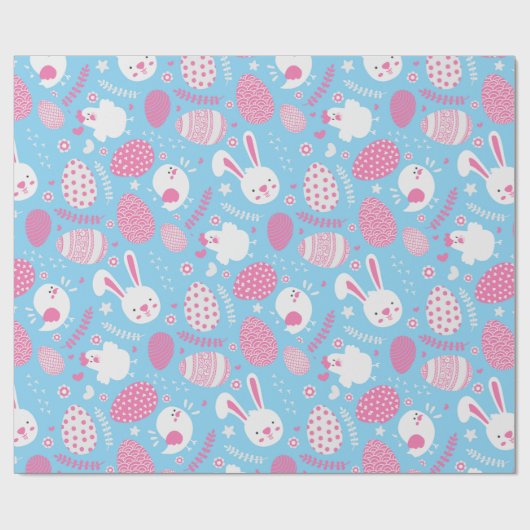 Einfaches rosa und blaues Ostern-Muster-Packpapier Geschenkpapier (Flach)