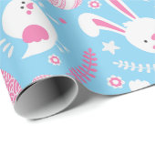 Einfaches rosa und blaues Ostern-Muster-Packpapier Geschenkpapier (Rolleneckpunkt)