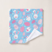 Einfaches rosa und blaues Tuch-Set Ostern-Muster-| Badhandtuch Set (Waschlappen)