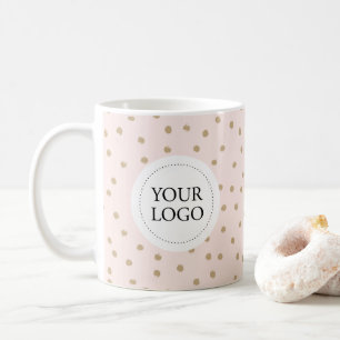 Einfaches Rosa und Gold Muster Geschäftslogo Custo Kaffeetasse