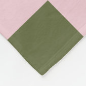 Einfaches rosa und olivgrünes kariertes Muster Fleecedecke (Ecke)