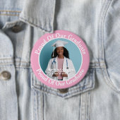 Einfaches rosa und weißes Abschlussfoto Button (Beispiel)