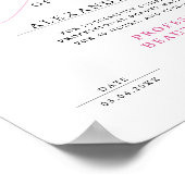 Einfaches Rosa Weiß Professionelles Schönheitszert Poster (Ecke)