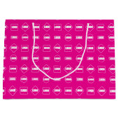 Einfaches rosa, weißes Muster für Firmenlogos Große Geschenktüte (Vorderseite)