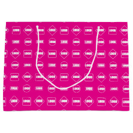 Einfaches rosa, weißes Muster für Firmenlogos Große Geschenktüte