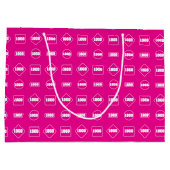 Einfaches rosa, weißes Muster für Firmenlogos Große Geschenktüte (Rückseite)