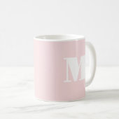 Einfaches rosafarbenes Initial-Monogramm Kaffeetasse (VorderseiteRechts)