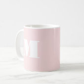 Einfaches rosafarbenes Initial-Monogramm Kaffeetasse (Vorderseite Links)
