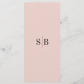 Einfaches, rosafarbenes Menü in Farbe, hellpastell Menükarte (Rückseite)