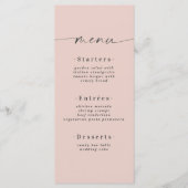 Einfaches, rosafarbenes Menü in Farbe, hellpastell Menükarte (Vorderseite)