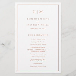 Einfaches Rosarotes Monogramm Elegantes Hochzeitsp