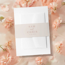 Einfaches Roségold-Monogramm zur Hochzeit Einladungsbanderole
