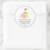 Einfaches Rosen-Infusionshonig-Label Runder Aufkleber (Tasche)