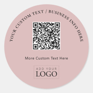 Einfaches Rosengeschäft-Logo QR-Code Werbemittel Runder Aufkleber