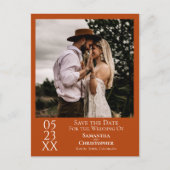 Einfaches Rostorn-Hochzeitieren Speichern Sie das Postkarte (Vorderseite)