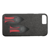 Einfaches Rot erreicht Stilette auf schwarzem Case-Mate iPhone Hülle (Rückseite (Horizontal))