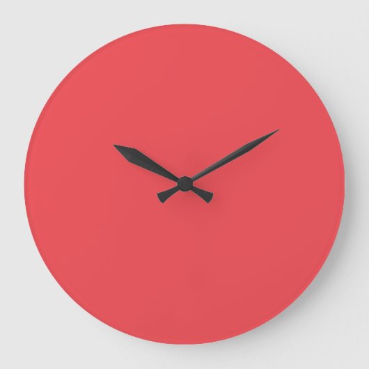 Einfaches Rot Große Wanduhr (Vorderseite)
